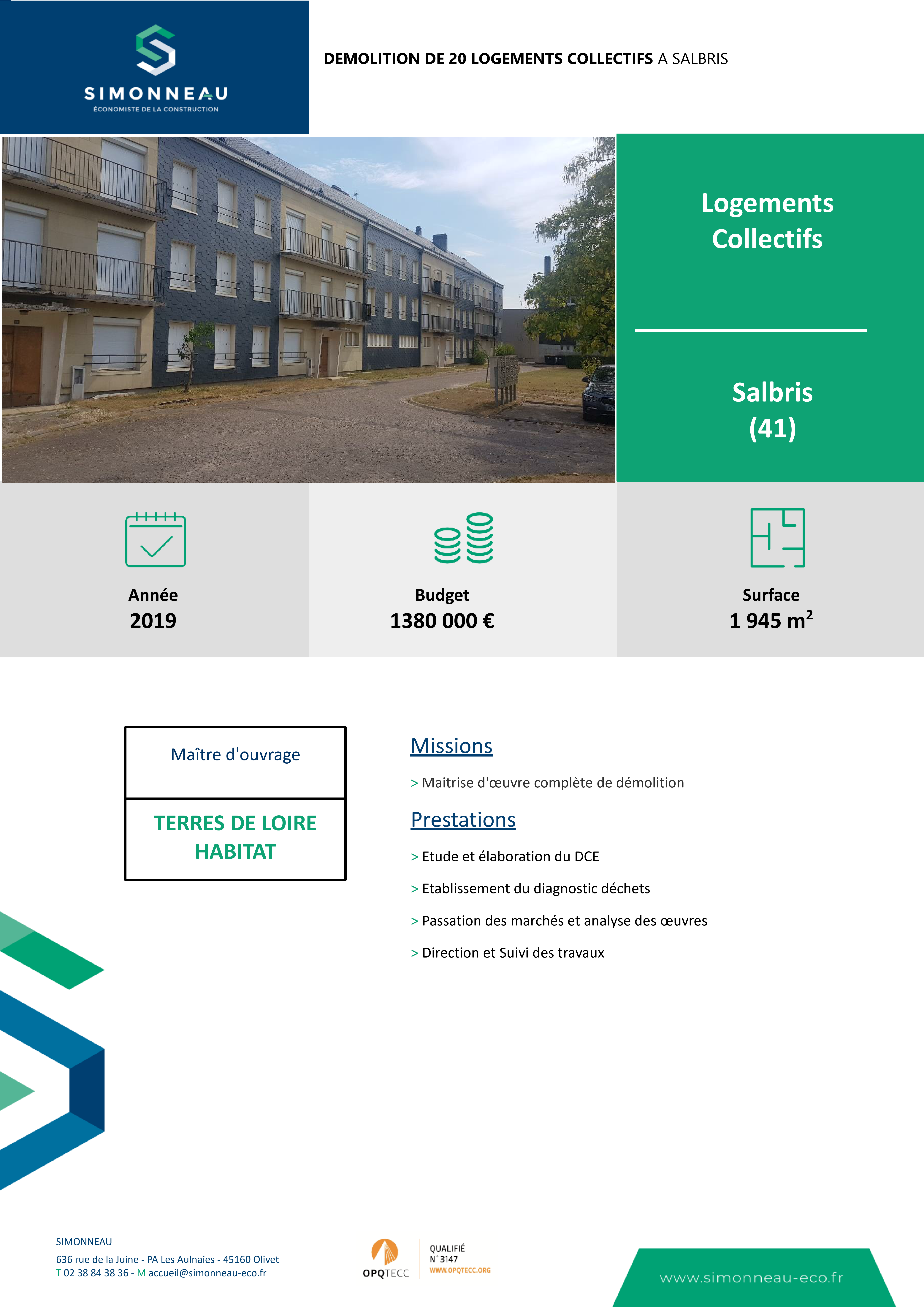 DEMOLITION DE 20 LOGEMENTS COLLECTIFS A SALBRIS